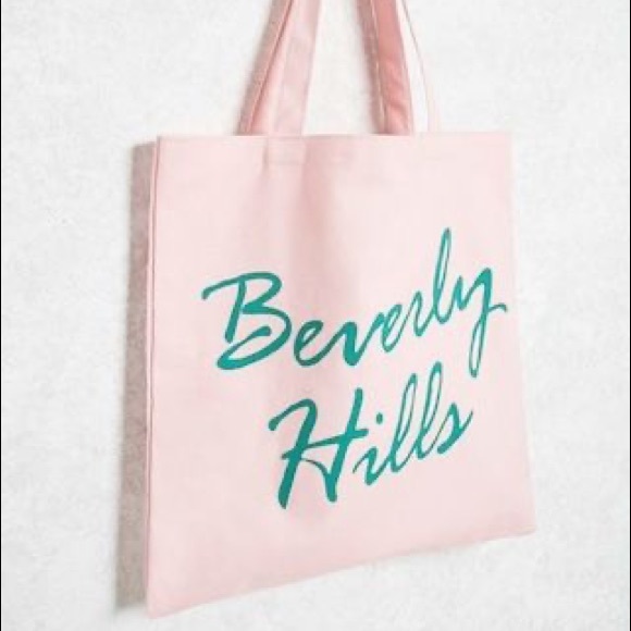 Forever 21 Handbags - Pink Beverly Hills Canvas Tote Bag